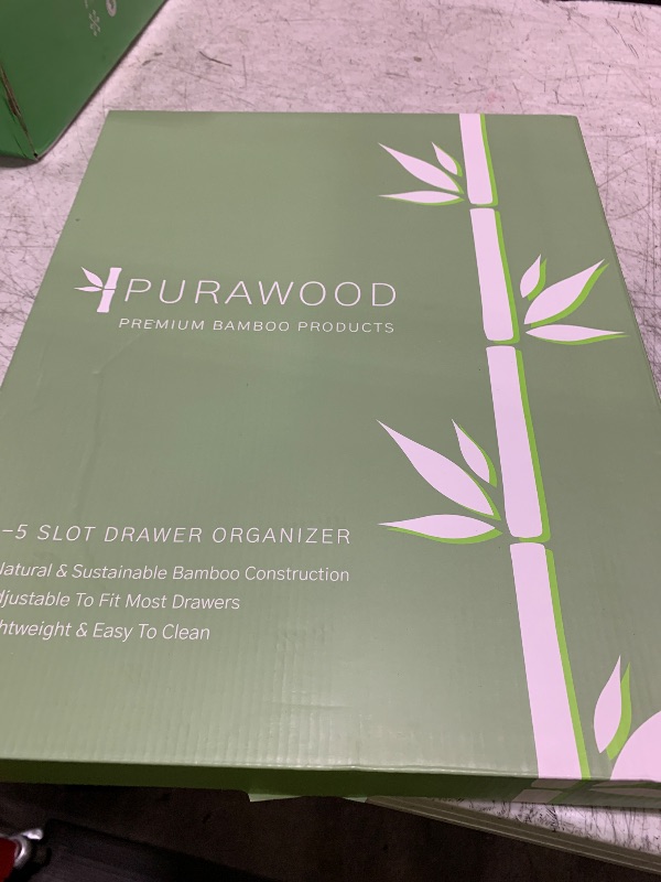 Photo 1 of Purawood Kitchen Drawer Organizer - Expandable Utensil Drawer Organizer for Kitchen, Cutlery Tray & Silverware Organizer, 3-5 Slots - Bamboo Organizer for Utensils & Flatware (Natural)