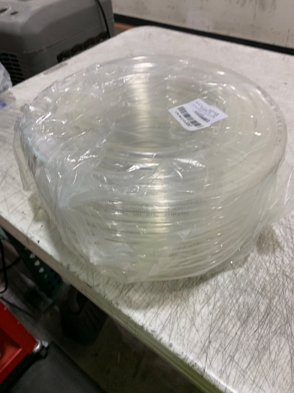Photo 1 of DAVCO 1/2" ID x 100ft Clear Vinyl Tubing, Low Pressure Flexible PVC Tubing, Heavy Duty UV Chemical Resistant Lightweight Plastic Vinyl Hose, BPA Free and Non Toxic