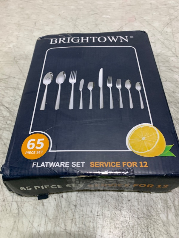 Photo 1 of 65 Piece Silverware Flatware Cutlery Set, Stainless Steel Fork Spoon Knife Sets for 12, Dishwasher Safe,Ergonomic Design Size and Weight