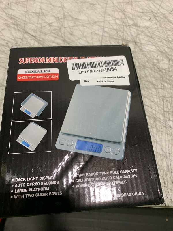 Photo 1 of GDEALER Food Scale, 0.001oz/0.01g Precise Digital Kitchen Scale Gram Scales Weight Food Coffee Scale Digital Scales for Cooking Baking Stainless Steel Back-lit LCD Display Pocket Small Scale, Silver