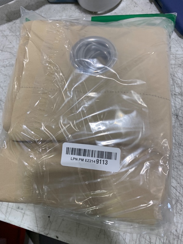 Photo 1 of ECLIPSE Andover Solid Tripleweave Thermal Blackout Grommet Curtains for Bedroom (2 Panels), 42 in x 54 in, Beige