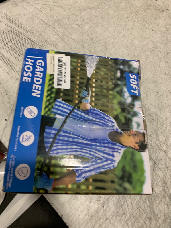 Photo 1 of Toolasin Garden Hose 50ft, Non-Expanding, Lightweight, Leak-Proof Metal interface, No-Knots, Portable, Wear-Resistant, Sturdy, Flexible, 3/4GHT, Water Hose for Yard, Garden