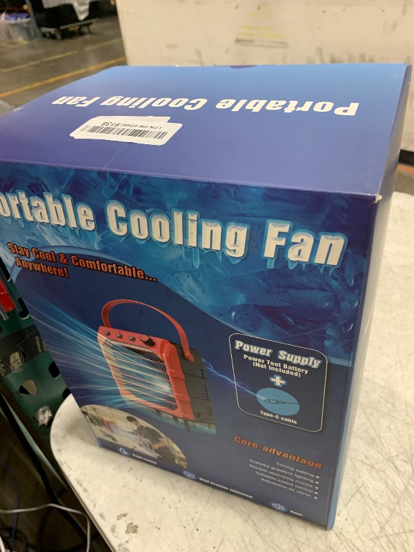 Photo 1 of Rozlchar Portable Cooling Fan Compatible for Milwaukee 18V Battery(No Battery) w/USB Input Powered, Outdoor Camping Fan w/Mist, Timing Function, 1600mL Water Tank & LED for Home, Outside, Camping