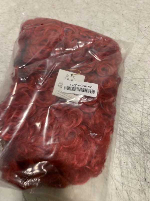 Photo 1 of Red Heart Queen Wig Costume Women and Crown Cosplay Girls Pre-styled Fluffy Short Curly Halloween Anime Cosplay Party Wigs with Cap One Size