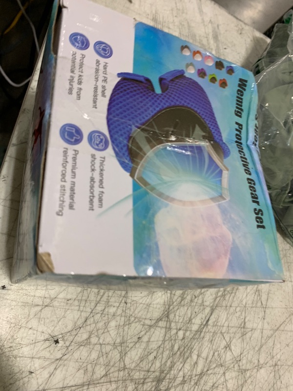 Photo 1 of Kids Protective Gear Set Wemfg Knee Pads for Kids 3-8 Years Toddler Knee and Elbow Pads with Wrist Guards 3 in 1 for Skating Cycling Bike Rollerblading Scooter(Blue)