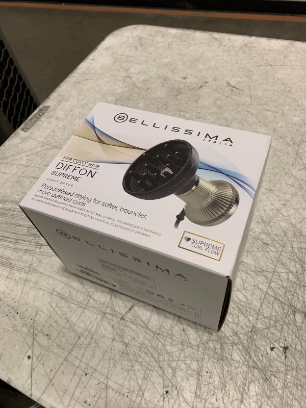 Photo 1 of Bellissima Italia Diffon Supreme Diffuser & Curly Hair Dryer - XL Diffuser for Long Waves, Curls, Coils - Cool Button - Anti-Frizz Technology