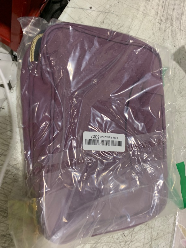 Photo 1 of BAGSMART Toiletry Bag Travel Bag with Hanging Hook, Water-resistant Makeup Cosmetic Bag Travel Organizer for Accessories, Shampoo, Full Sized Container, Toiletries (Purple, Medium)