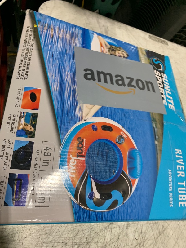 Photo 1 of 2025 New & Upgraded Sunlite Sports Heavy Duty River Tube Inflatable, Premium Water Float to Lounge Above Lake and River, Outdoor Water Raft Sport Fun, Recreational Use