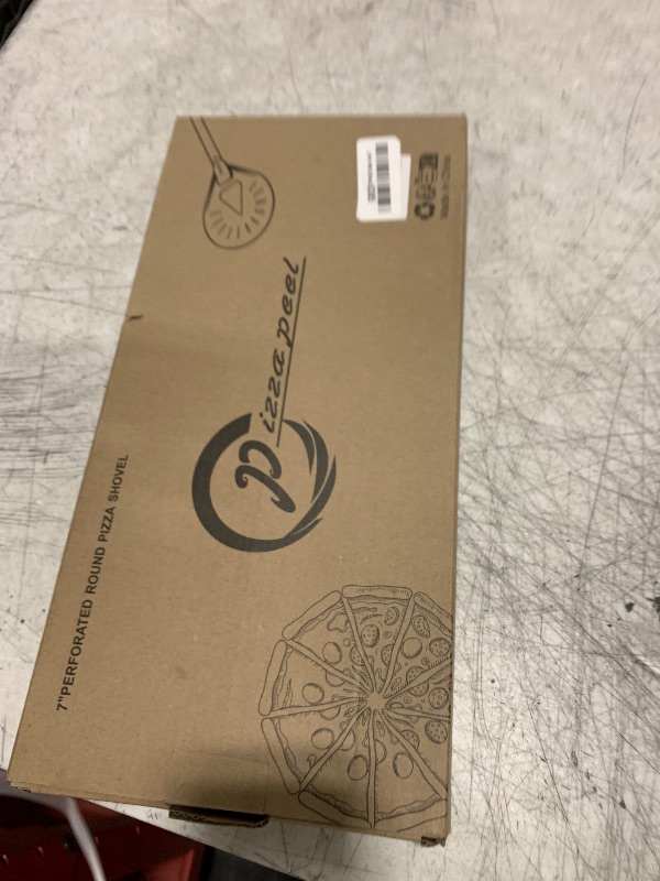 Photo 1 of Pizza Turning Peel - Pizza Turner - Restaurant-Grade Aluminum Perforated Pizza Peel Lightweight Metal Outdoor Pizza Oven Accessories