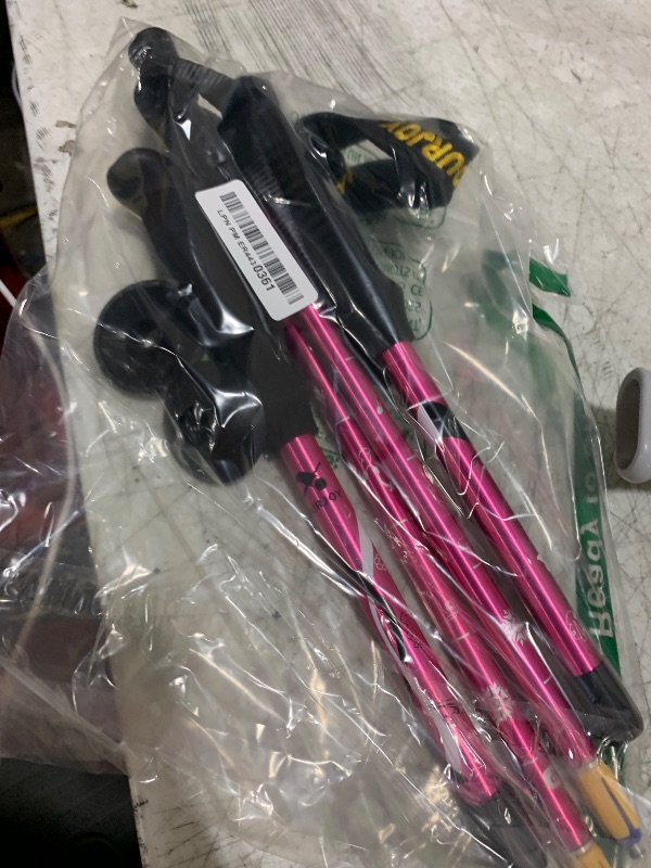 Photo 1 of Yourjoy Hiking Trekking Poles, 2 Pack Anti Shock, Adjustable, Collapsible Hiking Poles for Trekking or Walking, Lightweight Aluminum Sticks for Children (Child-Pink)