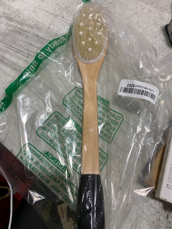 Photo 1 of OWIIZI Bath Brush with Cellulite Massagers, Wooden Curved Long Handle Antiskid Dry Brushing Body Brush for Exfoliating, Natural Bristle Back Scrubber for Shower Use Wet or Dry for Men Women Elders