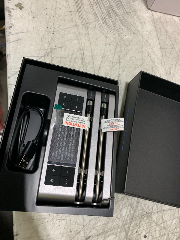Photo 1 of Wireless Smart Meat Thermometer with Dual-Sensor Probe, 500FT Remote Monitoring, Dedicated App, Real-Time Ambient and Food Temperature Tracking for Precise Cooking Control
