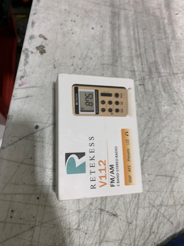Photo 1 of Retekess V112 AM FM Radio Portable, Mini Radio with Earphone Pocket, Digital Tuning Rechargeable Battery LCD Display for Walking Jogging(Gold)