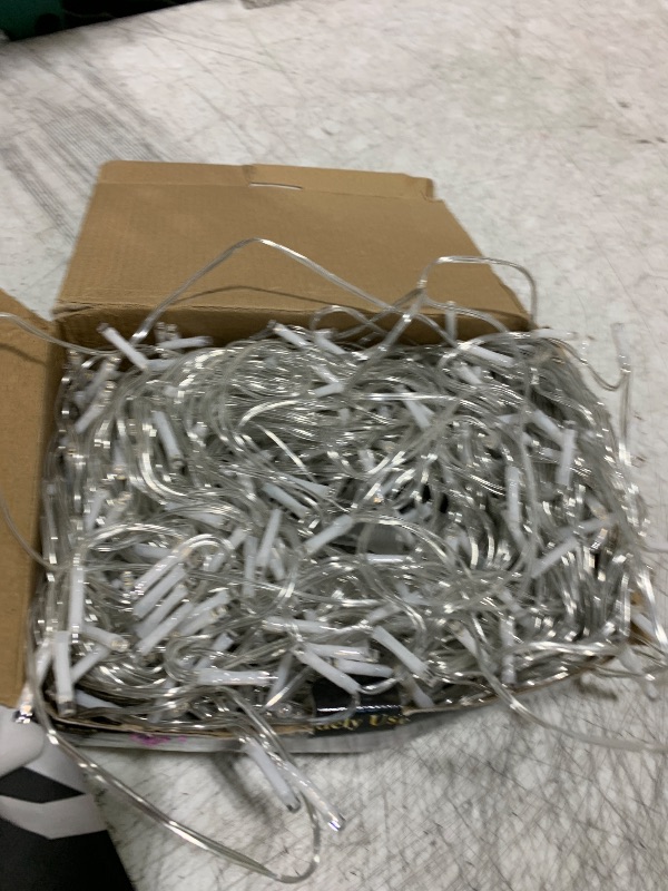 Photo 1 of 66ft Icicle Lights for Outside - 640 LED Christmas Lights Outdoor with 120 Drops 8 Modes, Plug in Twinkle Light Outside for Holiday Wedding Party Tree Room Indoor Thanksgiving Decoration, Warm White