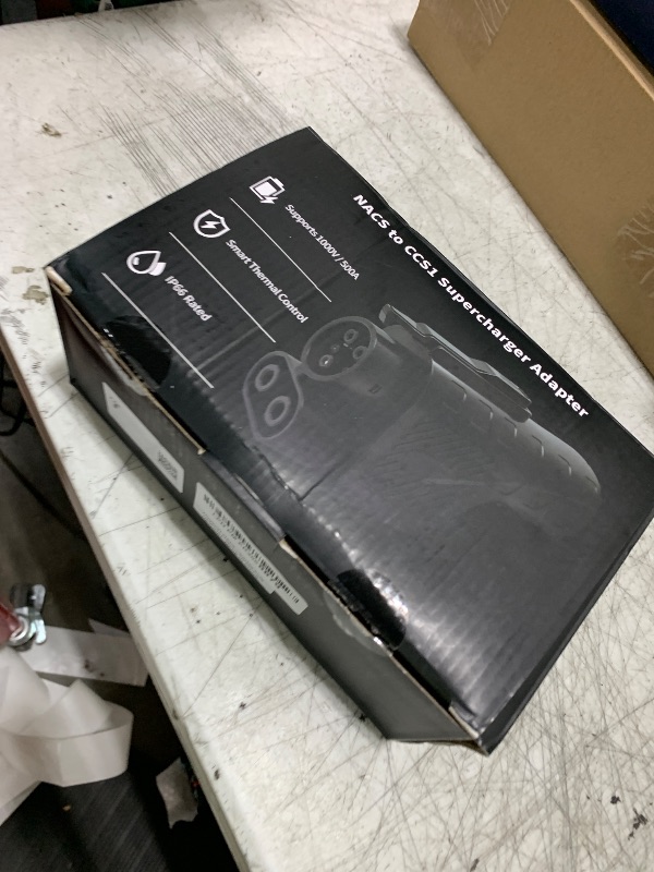Photo 1 of Hugener 2025 NACS to CCS1 EV Charging Adapter for Tesla Supercharger V3/ V4, Max 500A 1000V DC Fast Charging with UL Safety Certified Overheat Protect, Fits Rivian, Ford, GM CCS1 EVs with Vortex Plug