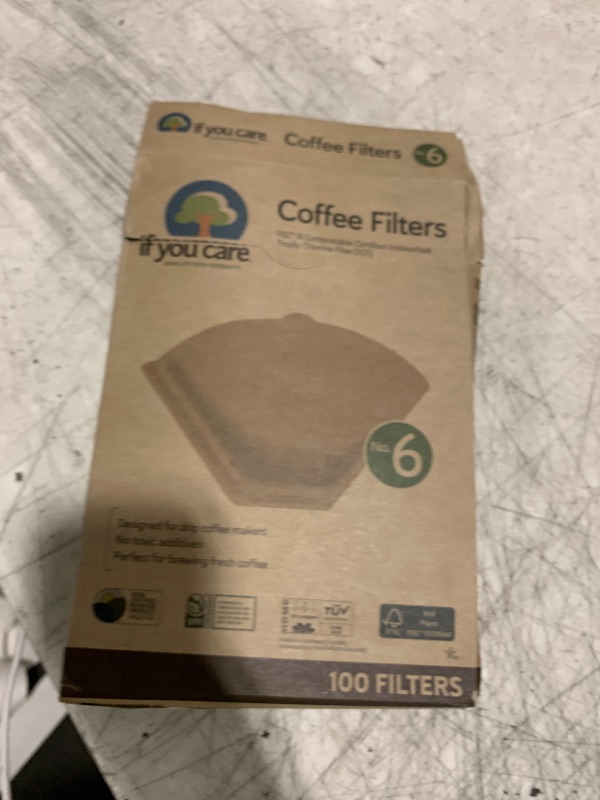 Photo 1 of If You Care Unbleached Coffee Filters, #6 - 100 Count (Pack of 1) â€“ Cone Shaped, All Natural, Biodegradable, Compostable, Chlorine Free