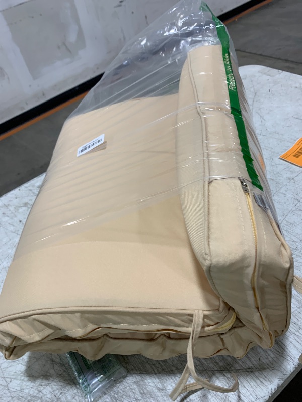 Photo 1 of Comcaver Outdoor Bench Cushions 42 x 18 Inch Thick Waterproof Porch Swing Cushions with Tie Patio Furniture Chair Cushion Bench Pad 5 Year Color Fastness Backyard Seat Pads Beige