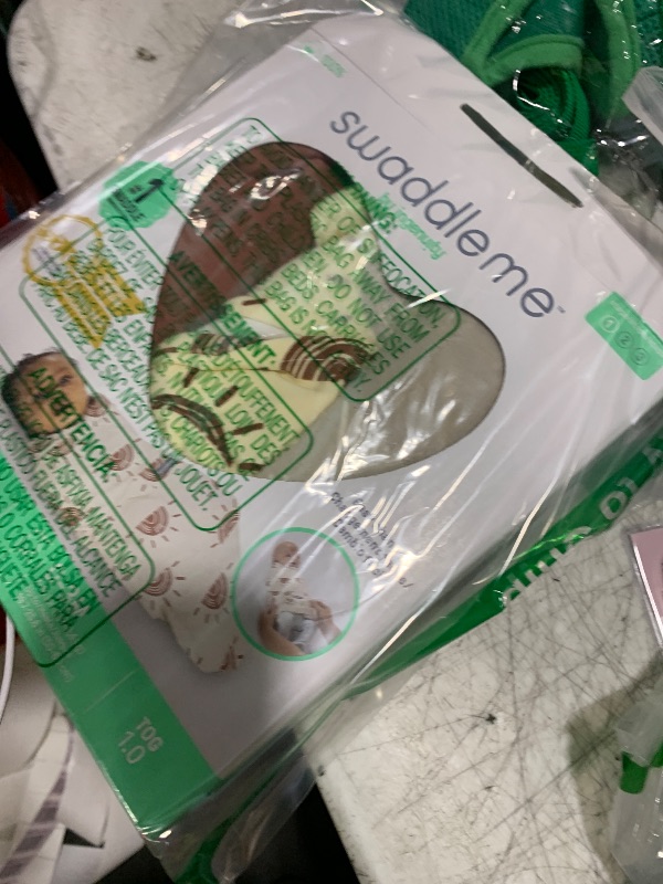 Photo 1 of SwaddleMe by Ingenuity Monogram Collection Baby Swaddle, 100% Cotton, Improves Sleep & Calms Startle Reflex, 0-3 Months, Pocket Fold Design for Easy Changes, 1.0 TOG, 3-Pack - Rising Sun