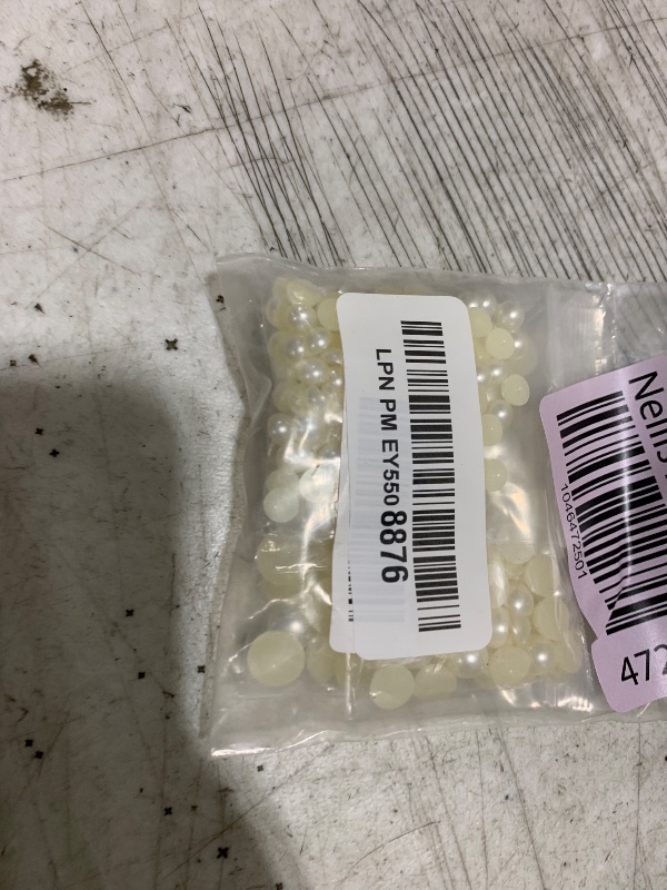 Photo 1 of Lifestyle-cat Half Pearl Beads 115pcs 3 Sizes Half Flatback Round Pearl Bead Loose Beads 8mm/10mm/12mm for DIY Crafts (Ivory)