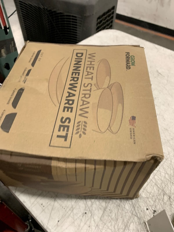 Photo 1 of Grow Forward 16-piece Premium Wheat Straw Dinnerware Sets for 4 - Unbreakable Dishwasher & Microwave Safe Plastic Plates and Bowls Sets - Patio, Outdoors, RV, Camping Dishes - Sahara