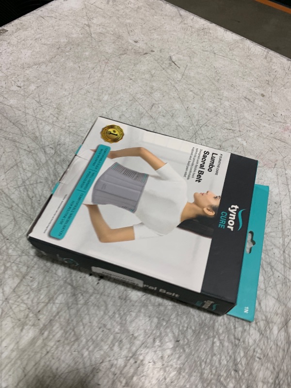Photo 1 of TYNOR Back Brace Lumbo Sacral Belt for Men & Women, Herniated Disc, Sciatica, Scoliosis & Lower Back Pain Breathable Back Support Belt, Adjustable Straps with Removable Pad (Small, Grey)