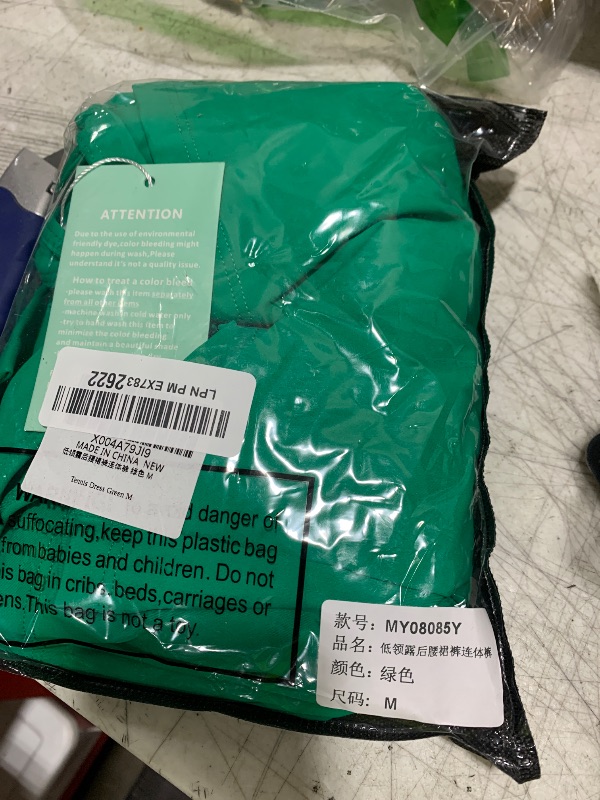 Photo 1 of Yanekop Womens Tennis Dress with Built in Shorts Golf Dress Athletic Outfits Yoga Active Workout Dresses(Green,M)