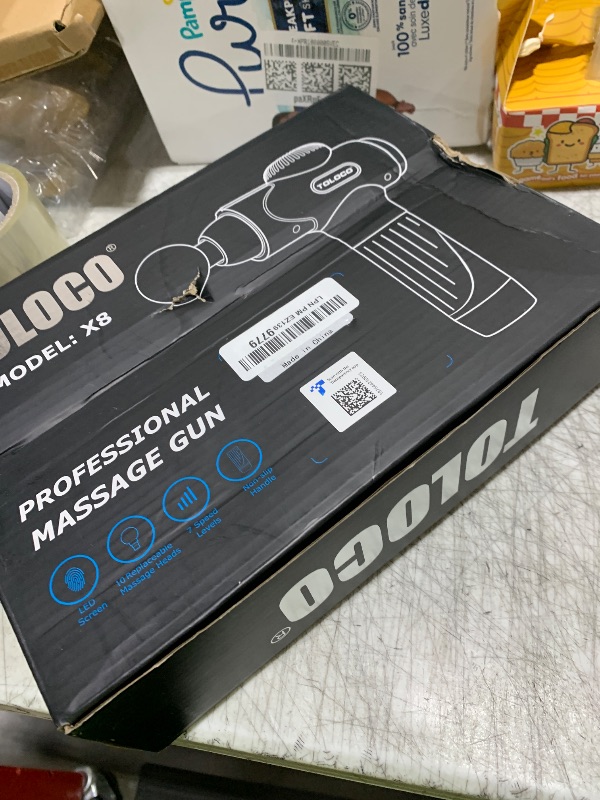 Photo 1 of TOLOCO Massage Gun Deep Tissue, Percussion Massage Gun with 10 Replacement Heads, Super Quiet Portable Electric Massager for Athletes, Relax, Black