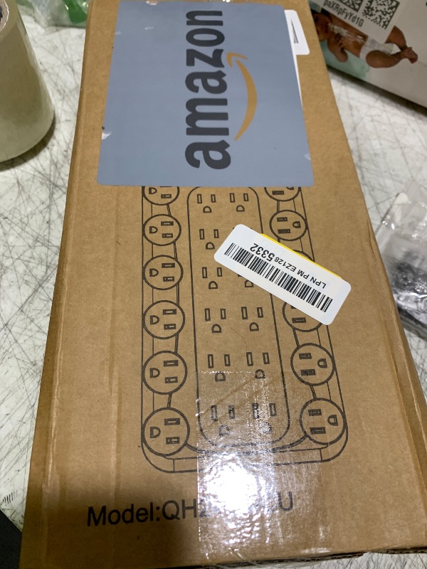 Photo 1 of Power Strip Surge Protector (3,400 Joules), DEPOW 24 AC Multiple Outlets (1875W/15A) with 6 USBs (2 USB-C Ports), 8 Ft Long Heavy Duty Extension Cord, Flat Plug, Wall Mount for Home, Office, White