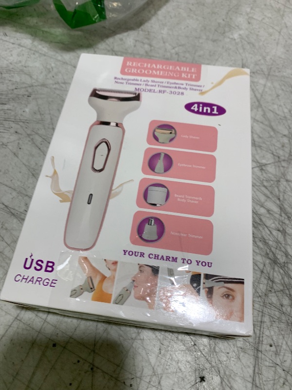 Photo 1 of Electric Razor for Women,Hair Trimmer for Face Nose Eyebrow Beard Mustache Arm Leg Armpit Bikini,Painless Rechargeable Portable 4 in 1 Womens Body Shavers Set