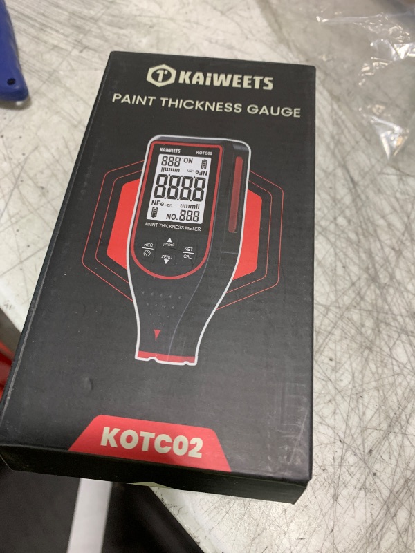 Photo 1 of KAIWEETS Paint Thickness Gauge Car Coating Depth Gauge 0~2999?M Digital Paint Meter for Cars Paint Mil Thickness Tester for Used Car Buyers with Limit Alarm, Data Storage, 2-Direction Rotating Screen