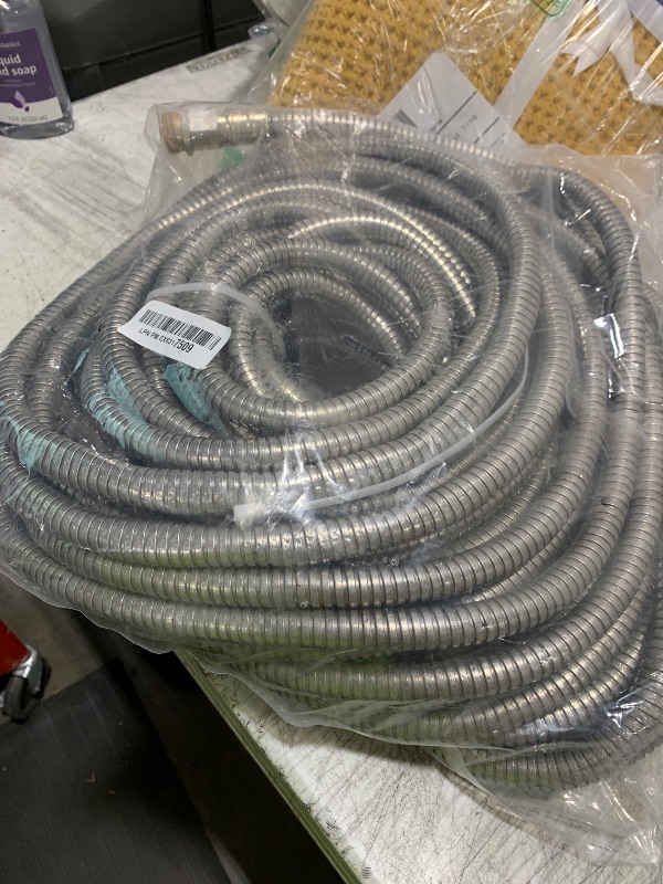 Photo 1 of 100 ft Stainless Steel Garden Hose - 2025 Upgraded Metal Water Hoses with 3/4" Solid Brass Fitting, Extra Strength Materials - Lightweight,Ultra Flexible,Durable,Kink-Less Water Hoses For Yard Camper