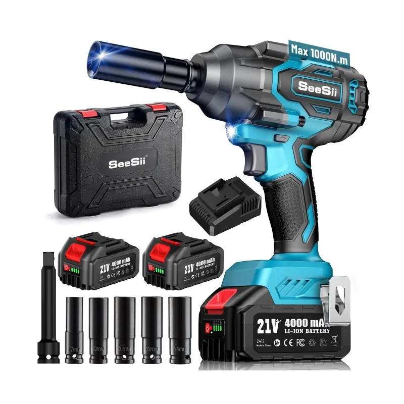 Photo 1 of Seesii 1000N.m (738ft-lbs) Cordless Impact Wrench High Torque,1/2" ... Fast Ship