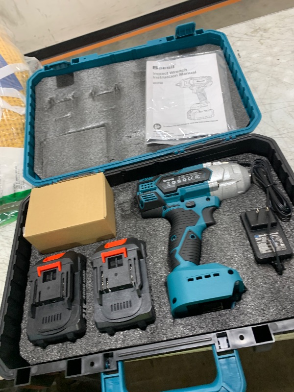 Photo 1 of Seesii 1000N.m (738ft-lbs) Cordless Impact Wrench High Torque,1/2" ... Fast Ship