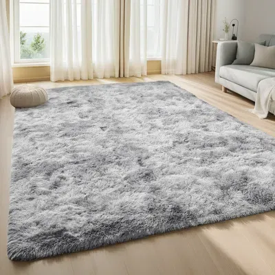 Photo 1 of Area Rugs Shaggy High Pile Rugs For Living Room, Bedroom & Playroom, Grey Soft Fluffy Carpet