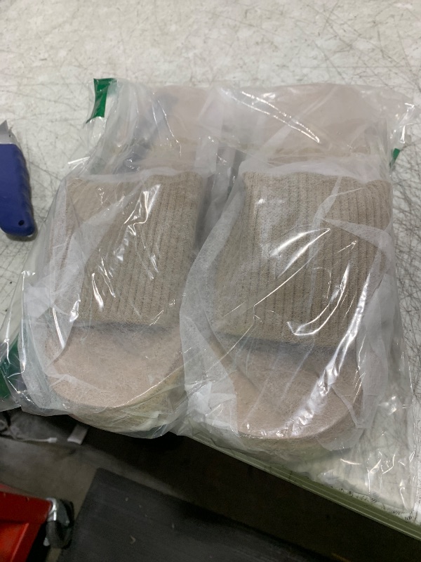 Photo 1 of Athlefit Women's Slip On Platform Sandals Comfortable Open Toe Summer Flatform Slide Sandals, Nude, Size 9.5, AD01432