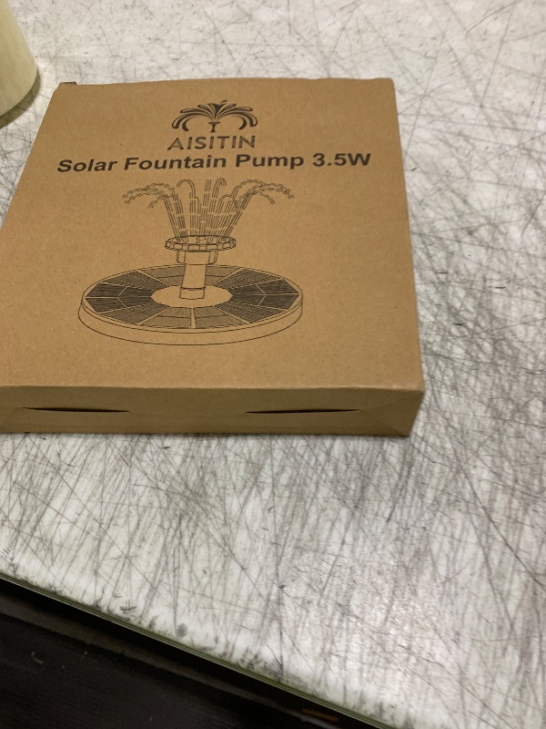 Photo 1 of AISITIN Solar Fountain with 3.5 W Solar Panel, 1500 mAh Battery - 6 Effects for Pool, Fish Pond, Bird Bath, Garden