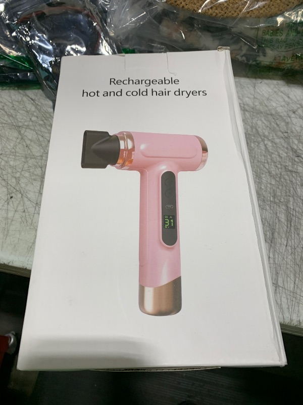 Photo 1 of Vikye Cordless Hair Dryer,15000mAh Rechargeable Hair Dryer,3 Adjustable Cold Hot Wind,200W Battery Operated Hair Dryer for Travel Camping