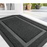 Photo 1 of Smiry Door Mats For Inside, Low Profile Dirt Trapper Front Door Rugs, Fade Resistant Doormats For Outdoor Entrance, 29.5"x17", Grey