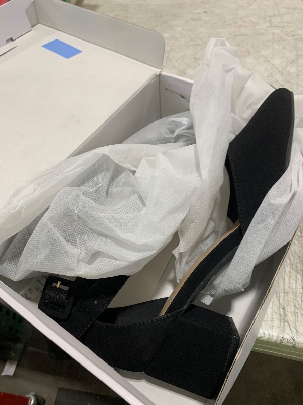 Photo 1 of DREAM PAIRS ANNEE Pointed Toe Low Chunky Heels Pump Shoes,Size 10W,Black/Nubuck,ANNEE-W