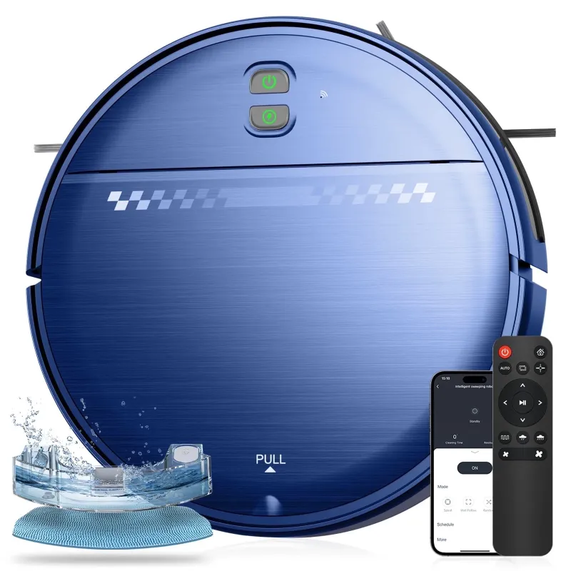 Photo 1 of GOOVI Robot Vacuum Cleaner and Mop Combo with App WiFi and Remote Control Robotic Vacuums, Blue
