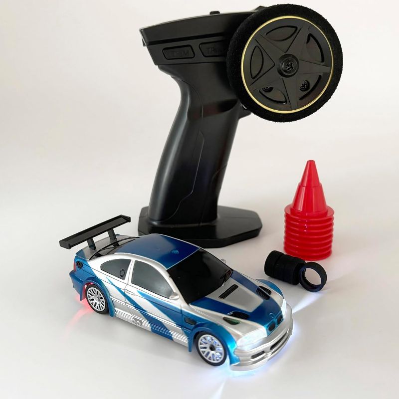 Photo 1 of 1/43 RC Drift Car with Gyro Mini Drift RC Car 4WD Remote Control Sport Vehicle with Drifting and Racing Tires ESP Gyroscope Proportional Throttle Steering Indoor Hobby Toy RTR for Adult
