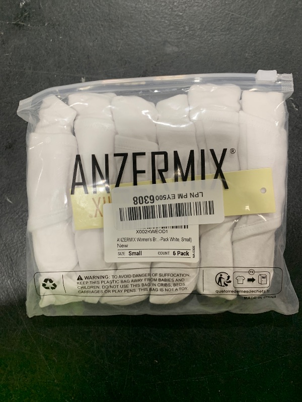 Photo 1 of ANZERMIX Women's Breathable Cotton Thong Panties Pack of 6 (6-pack White, Small)
