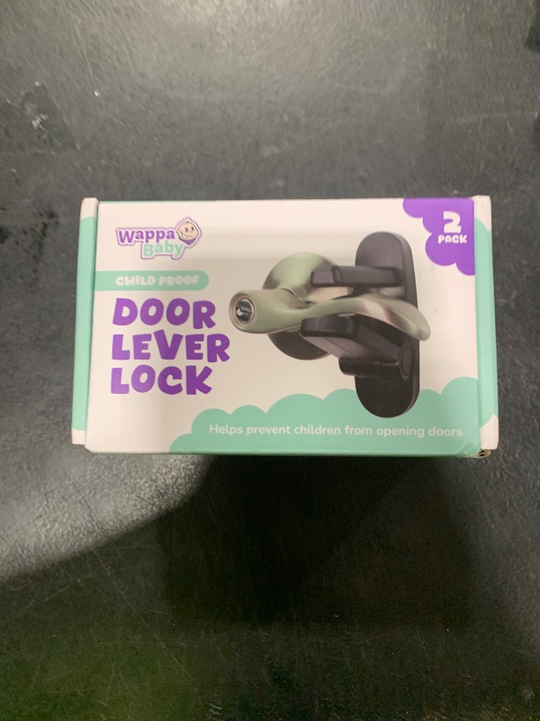 Photo 1 of Door Lever Lock (2 Pack) Prevents Toddlers from Opening Doors. 3.25" L * 1.5" W * 4.5" H Easy One Hand Operation for Adults. Durable ABS with 3M Adhesive Backing. Simple Install, Black
