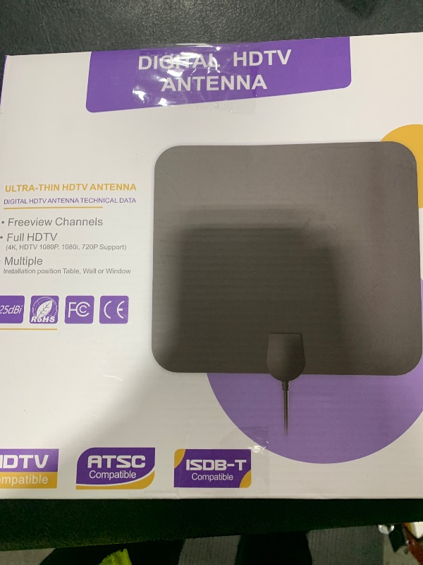 Photo 1 of TV Antenna Indoor Long Range 900 Miles, Supports 4K 1080p Smart TV Signal Reception with Signal Amplifier 16ft HDTV Coax Cable