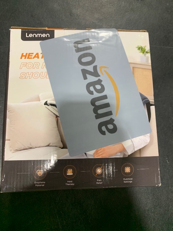 Photo 1 of Lenmen Graphene-Infused 1Min Fast Heating Pad, Deeper Pain Relief Weighted Heating Pads for Neck and Shoulders and Back, Heated Wrap with 6 Heat Options 4 Auto Timer, Gifts for Men Women Mom Christmas