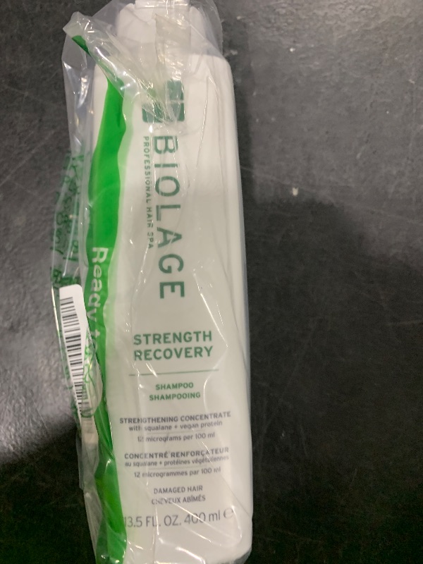 Photo 1 of Biolage Strength Recovery Shampoo - Reduces Breakage & Detangles, For Damaged Hair, With Olive Squalane & Vegan Proteins, Paraben & Mineral Oil-Free, 13.5 Fl Oz, Packaging may vary