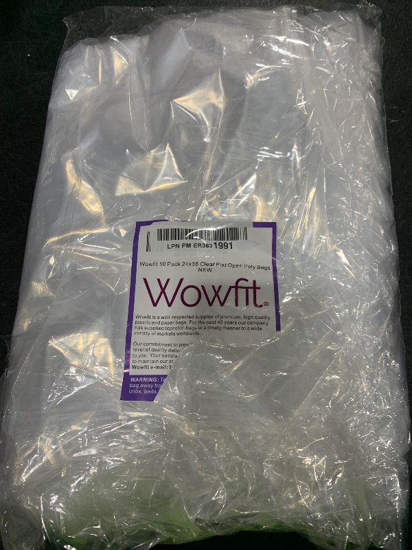 Photo 1 of Wowfit 10 CT 24x36 inches 1.6 Mil Food-Grade Clear Plastic Flat Open Poly Bags – Great for Proving Bread, Storing Drawings, Paintings, Framed/Canvas Artwork, Poster Sleeves, Bulletin Board, and More