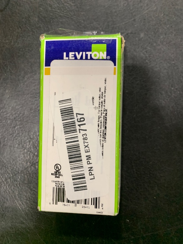 Photo 1 of Leviton 20 Amp, 125 Volt, Extra Heavy Duty Hospital Grade, Single Receptacle, Straight Blade, Self Grounding, 8310-I, Ivory