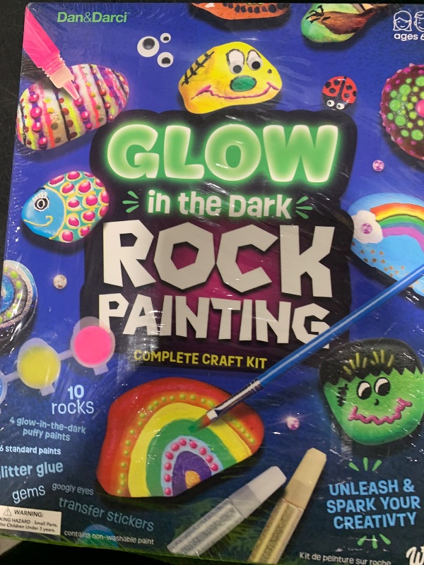 Photo 1 of Dan&Darci Kids Rock Painting Kit - Glow in The Dark - Arts & Crafts Gifts for Boys and Girls Ages 6-12 - Craft Activities Kits - Creative Art Toys for 6, 7, 8, 9, 10, 11 & 12 Year Old Kid
