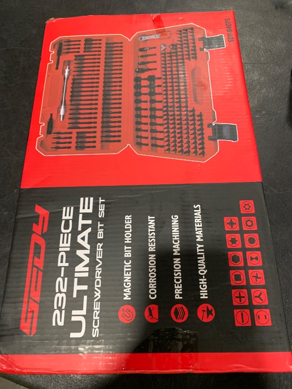 Photo 1 of 232-Piece Ultimate Screwdriver Bit Set, Cr-V Impact Driver Bit Set Includes Security Bits,Nut Driver, Ratchet Wrench and Bits Holder